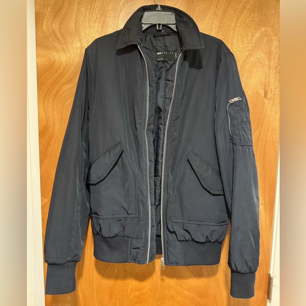 ASOS Navy Bomber Jacket | Size S Tall